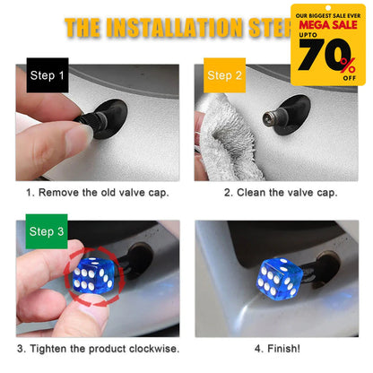 Dice Shape Tyre Valve Caps