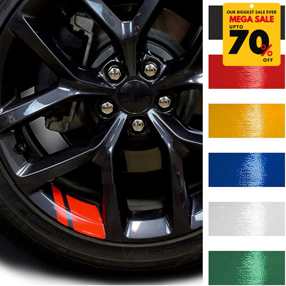 6 PCS Reflective Car Vinyl Rim Stickers