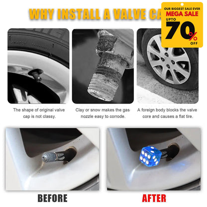 Dice Shape Tyre Valve Caps