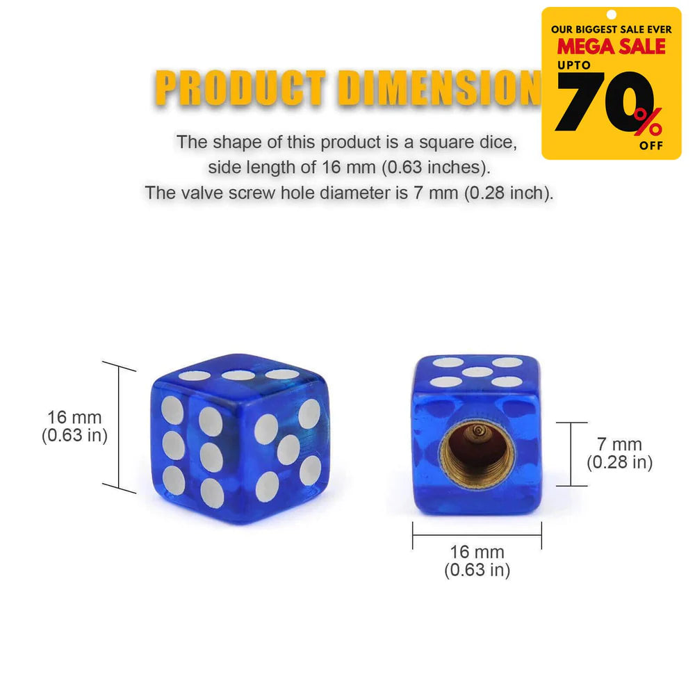 Dice Shape Tyre Valve Caps