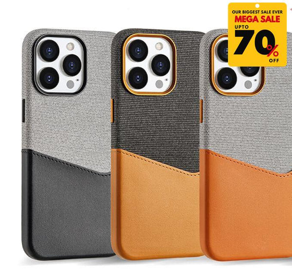 Textured Leather Card Holder iPhone Case