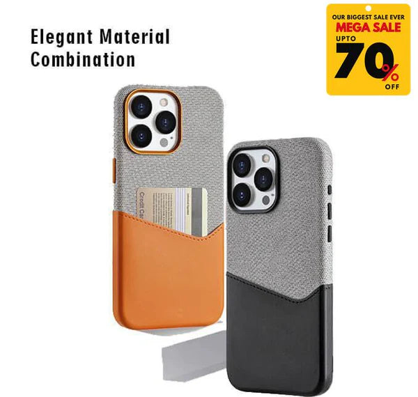 Textured Leather Card Holder iPhone Case