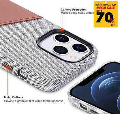 Textured Leather Card Holder iPhone Case