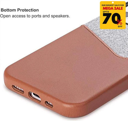 Textured Leather Card Holder iPhone Case