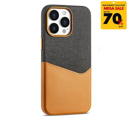 Textured Leather Card Holder iPhone Case