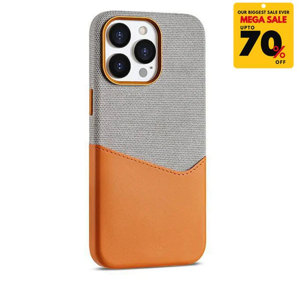 Textured Leather Card Holder iPhone Case