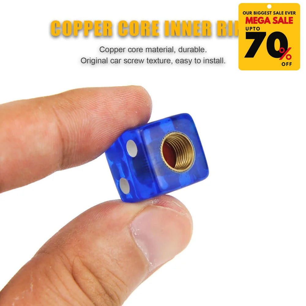 Dice Shape Tyre Valve Caps