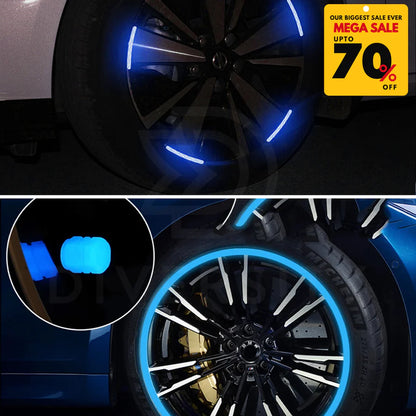 Reflective Rim Sticker & Luminous Valve Cap