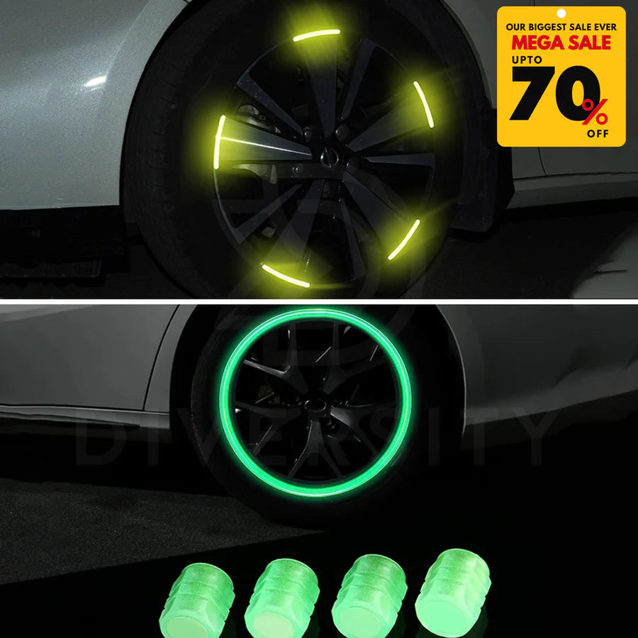 Reflective Rim Sticker & Luminous Valve Cap