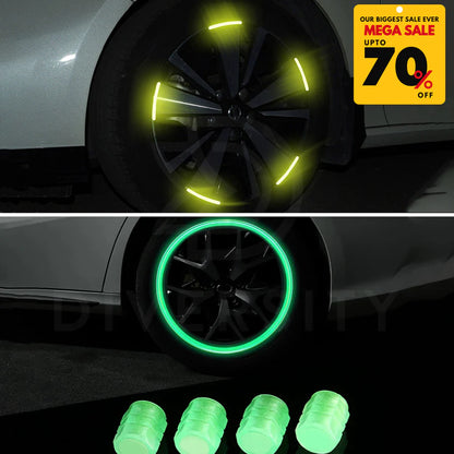 Reflective Rim Sticker & Luminous Valve Cap