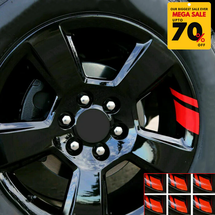 6 PCS Reflective Car Vinyl Rim Stickers