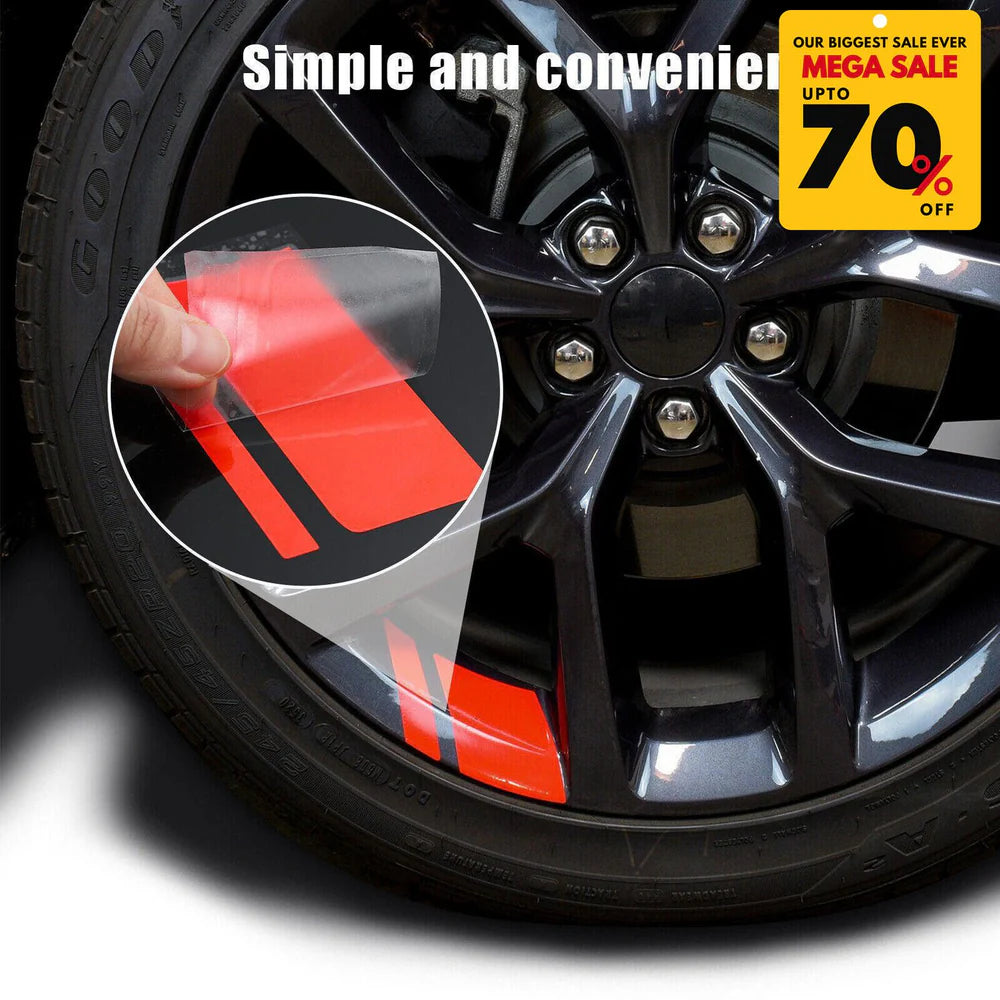 6 PCS Reflective Car Vinyl Rim Stickers